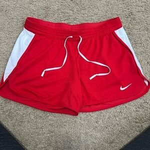 Nike Red and White Athletic Shorts